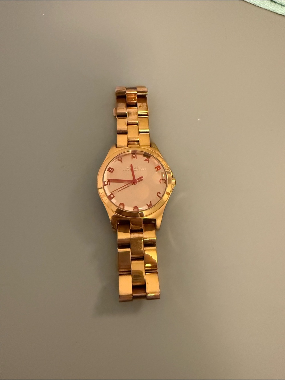 Marc Jacobs Rose Gold Bracelet Watch with Pink Dial